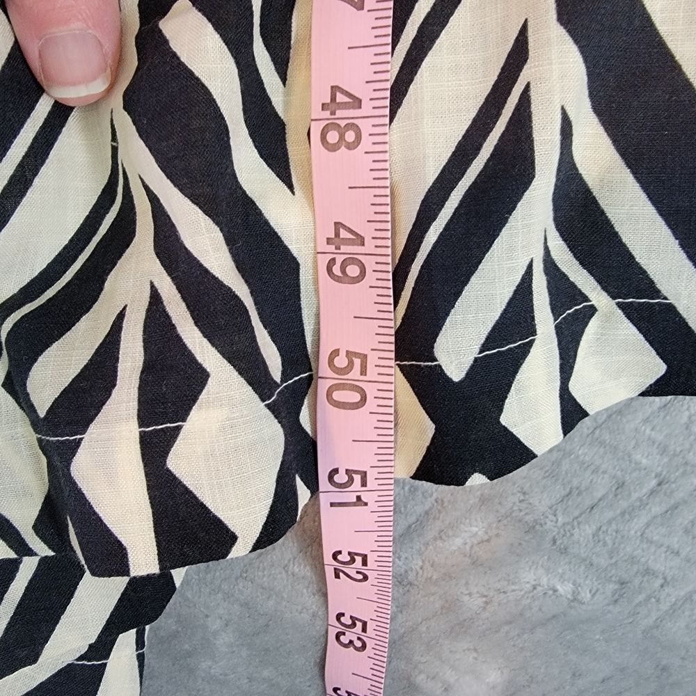 NWT Banana Republic Balloon Sleeve Midi Wrap Dress Black White Geometric XXL - Picture 10 of 10